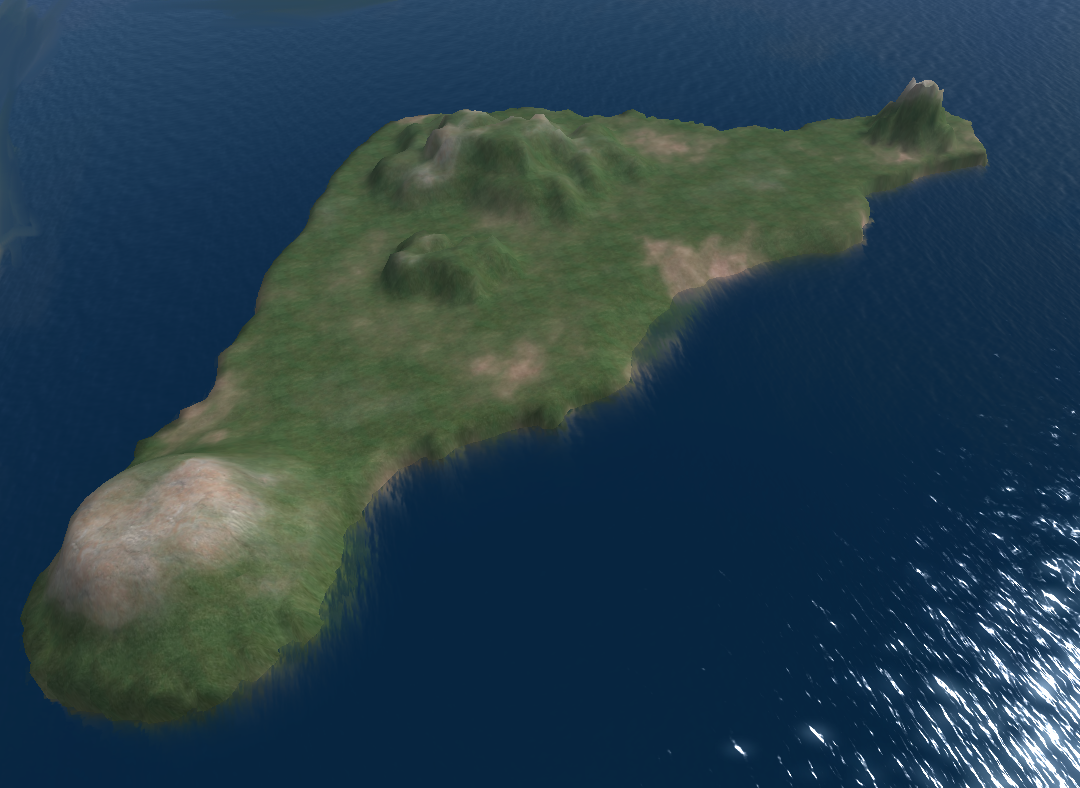 Terrain ayant la forme de l'Ile de Pâques